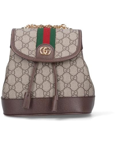 Gucci 'ophidia' Mini Backpack - Brown