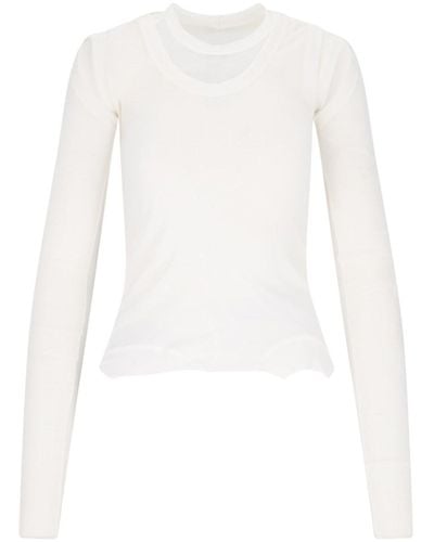 Rick Owens Top Dettaglio Layering - Bianco