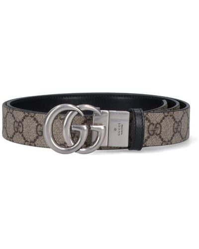 Gucci Reversible 'Gg Marmont' Belt - Black