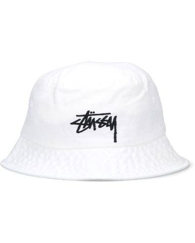 Stussy Cappello Bucket "Big Stock" - Bianco