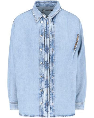 Y. Project 'hook And Eye' Shirt Jacket - Blue