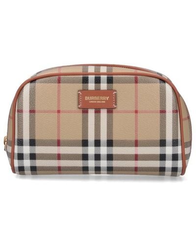 Burberry Check Small Pouch - White