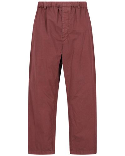 Lemaire Pantaloni Relaxed Fit - Rosso