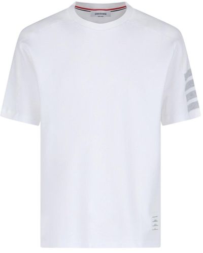 Thom Browne T-Shirt Dettaglio "4-Bar" - Bianco