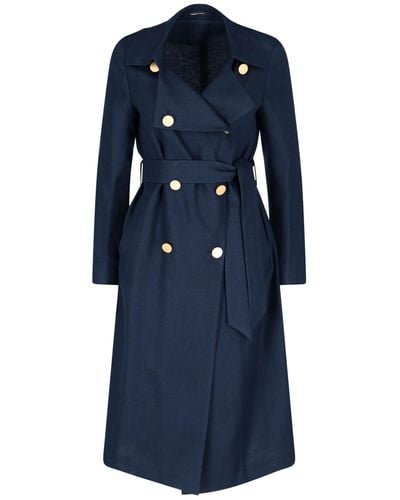 Tagliatore Double-breasted Trench Jacket - Blue