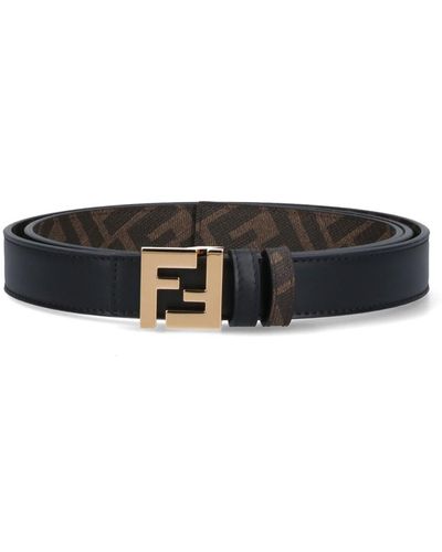 Fendi 'ff Square' Reversible Belt - Black
