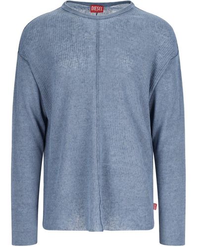 DIESEL K-brent-b Linen Sweater - Blue