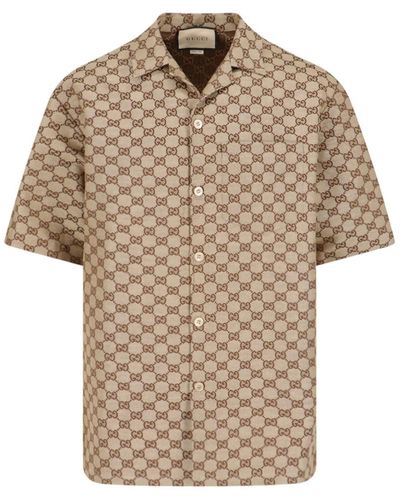 Gucci 'Gg' Linen Shirt - Natural