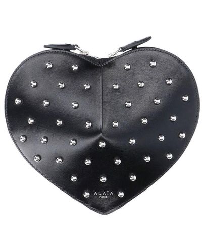 Alaïa Borsa Mini Cristalli "Coeur" - Nero