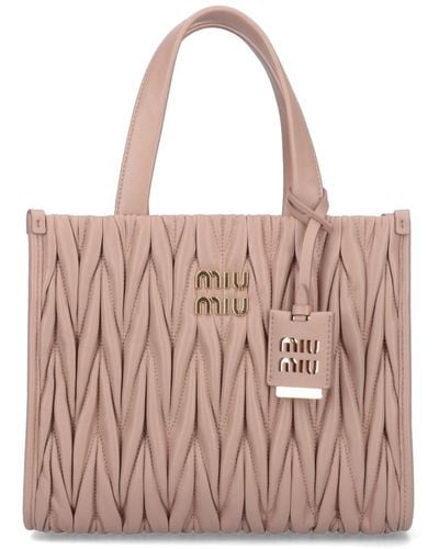 Miu Miu Matelassé Tote Bag - Pink