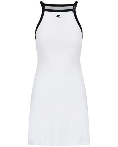 Courreges Contrast Mini Dress - White
