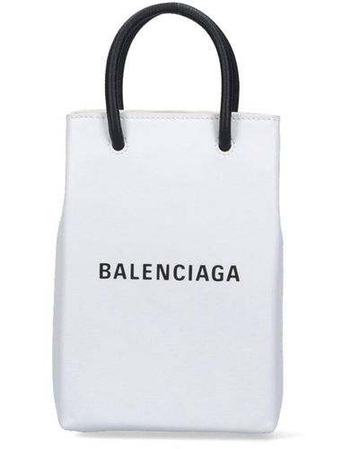 Balenciaga Logo Mini Tote Bag - White