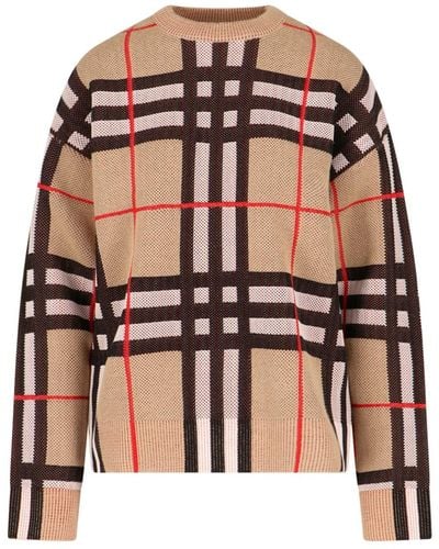 Burberry Check Pattern Jumper - Natural