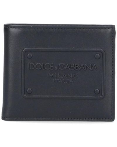Dolce & Gabbana Portafoglio Bi-Fold Logo - Blu