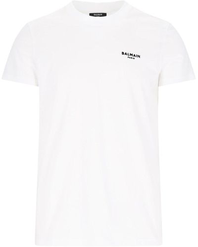 Balmain Flocked T-shirt - White