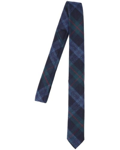 Thom Browne Check Pattern Tie - Blue