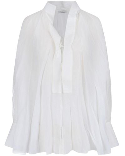 Ferragamo Caftan Silk Shirt - White