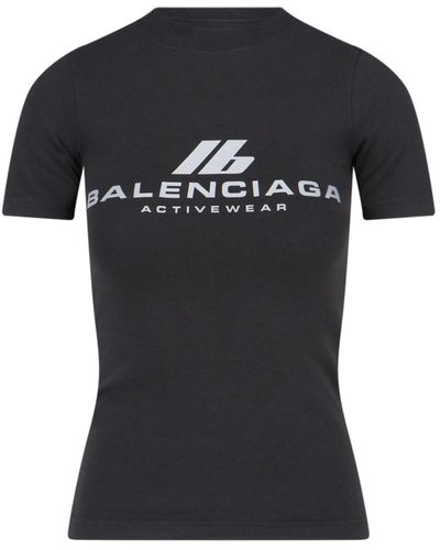 Balenciaga 'activewear' Stretch Jersey T-shirt - Black