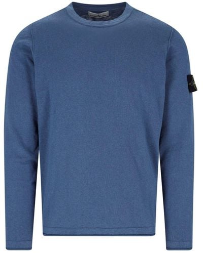 Stone Island Logo Sweater - Blue