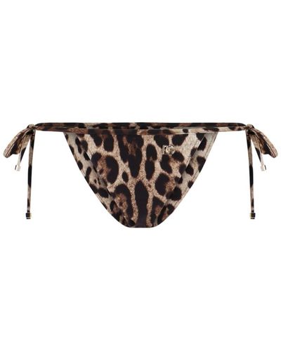 Dolce & Gabbana Slip Bikini Animalier - Bianco