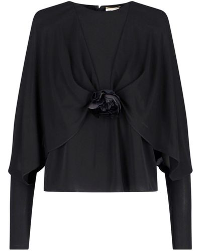 Saint Laurent Flower Detail Sweater - Black
