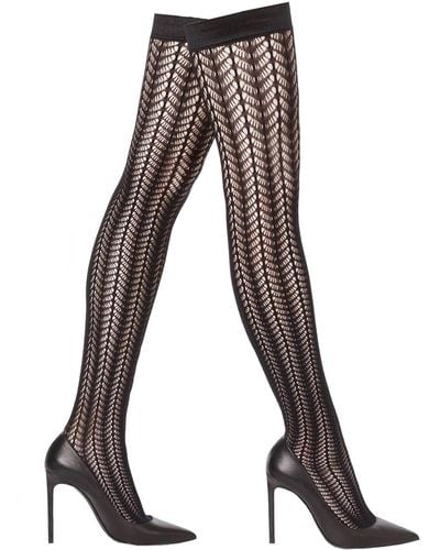 Wolford 'romance Net Stay-up' Tights - Black