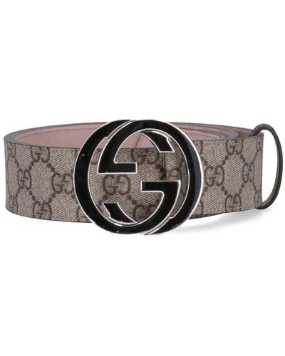 Gucci 'Gg' Buckle Belt - Grey