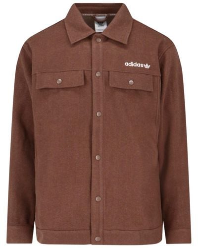 adidas Logo Shirt Jacket - Brown