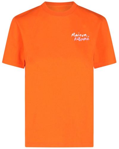 Maison Kitsuné T-Shirt "Mini Handwriting" - Arancione
