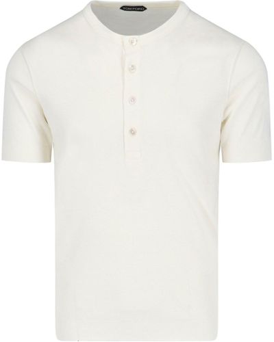 Tom Ford T-Shirt "Henley" - Bianco