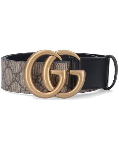 Gucci 'Gg' Pattern Belt - Natural