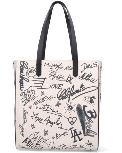 Golden Goose Borsa Tote Graffiti - Bianco