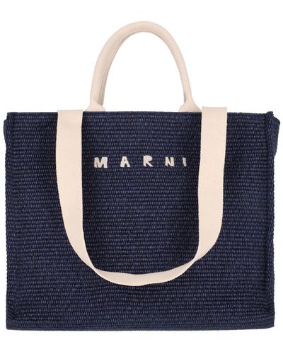 Marni Large Logo Tote Bag - Blue