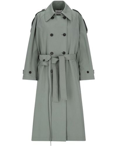 Low Classic Double-breasted Trench Coat - Gray