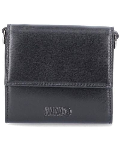 MM6 by Maison Martin Margiela Shoulder Leather Wallet - Black