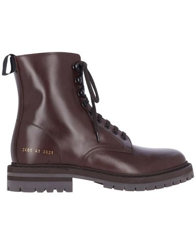 Common Projects Stivaletti Derby In Pelle - Marrone