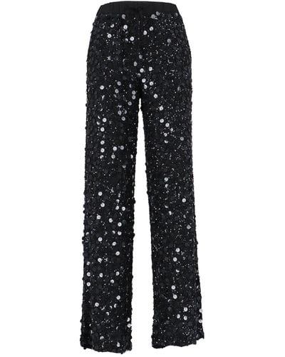 P.A.R.O.S.H. Sequin Trousers - Black