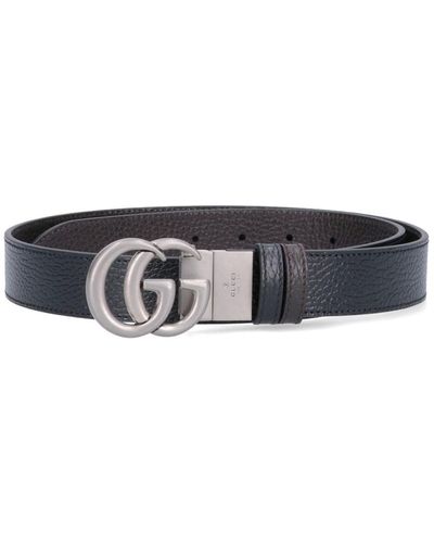 Gucci 'Gg Marmont' Reversible Belt - Black
