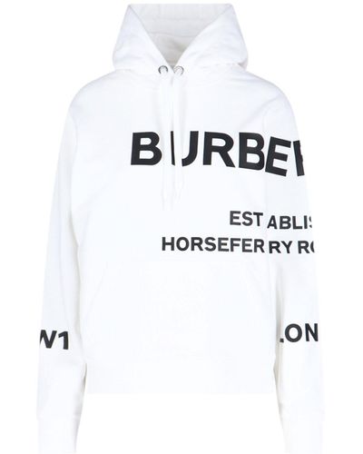 Burberry 'horseferry' Print Hoodie - White