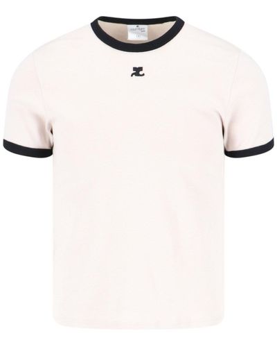 Courreges T-Shirt "Contraste" - Bianco