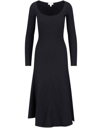 Alaïa Ribbed Midi Dress - Black