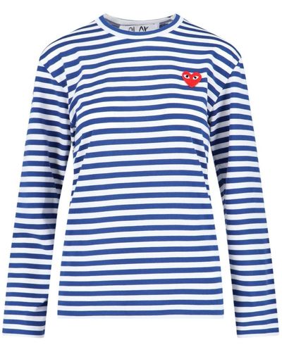 COMME DES GARÇONS PLAY Striped T-shirt - Blue