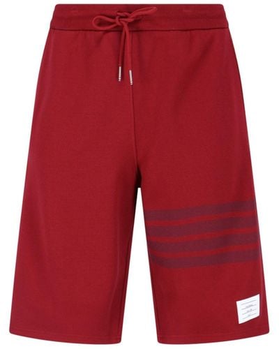 Thom Browne '4-bar' Track Shorts - Red