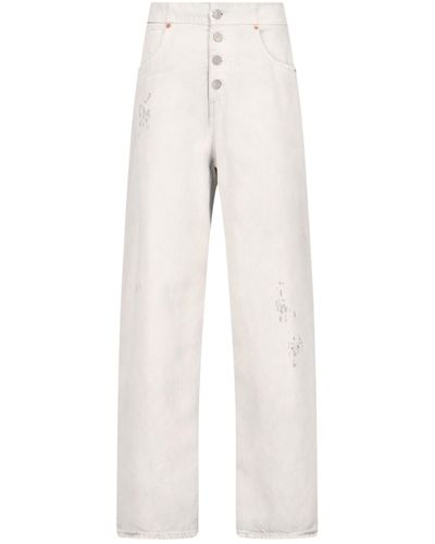 MM6 by Maison Martin Margiela Jeans Dettagli Destroyed - Bianco