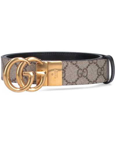 Gucci 'double G' Buckle Belt - Natural