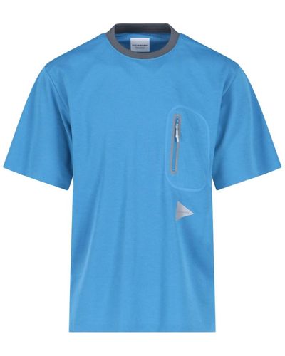 and wander T-Shirt Dettaglio Tasca - Blu