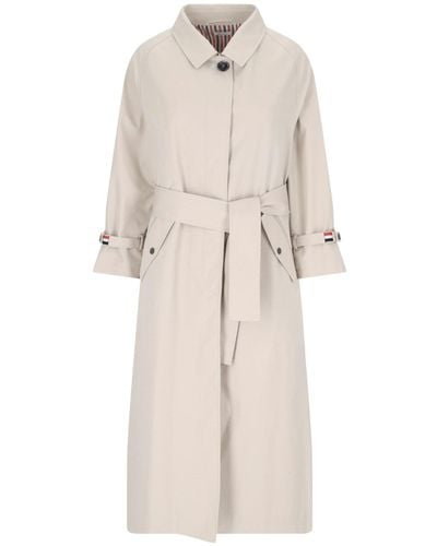 Thom Browne Single-breasted Trench Coat - Natural