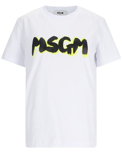 MSGM T-Shirt Logo - Bianco