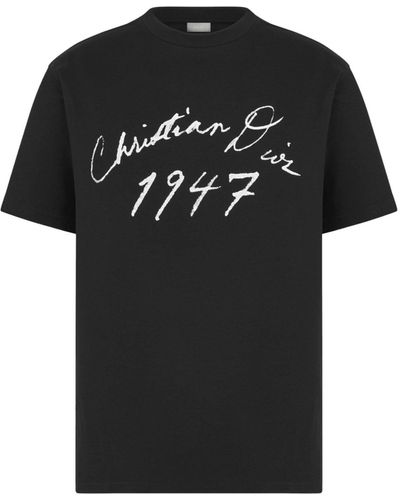 Dior Relaxed Fit T-shirt With Handwritten Signature - Black