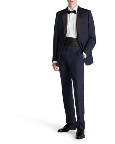 Dior Tuxedo With Classic Cut And Shawl Lapels - Blue